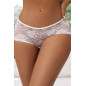Tanga ouvert dentelle lacé Blanc - Litolu Lingerie Tanga ouvert dentelle lacé Blanc - Litolu Lingerie