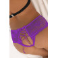 Tanga ouvert dentelle lacé Violet - Litolu Lingerie Tanga ouvert dentelle lacé Violet - Litolu Lingerie