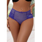 Tanga lacé dentelle taille haute Bleu - Litolu Lingerie Tanga lacé dentelle taille haute Bleu - Litolu Lingerie