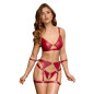 Set soutien-gorge et slip à jarretelles ouvert rouge - Cottelli BONDAGE Set soutien-gorge et slip à jarretelles ouvert rouge - Cottelli BONDAGE