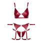 Set soutien-gorge et slip à jarretelles ouvert rouge - Cottelli BONDAGE Set soutien-gorge et slip à jarretelles ouvert rouge - Cottelli BONDAGE