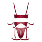 Set soutien-gorge et slip à jarretelles ouvert rouge - Cottelli BONDAGE Set soutien-gorge et slip à jarretelles ouvert rouge - Cottelli BONDAGE