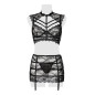Set érotique jupe à jarretelles et top dentelle - Grey Velvet