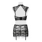 Set érotique jupe à jarretelles et top dentelle - Grey Velvet