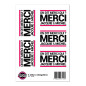 5 stickers J&M blanc logo rectangle
