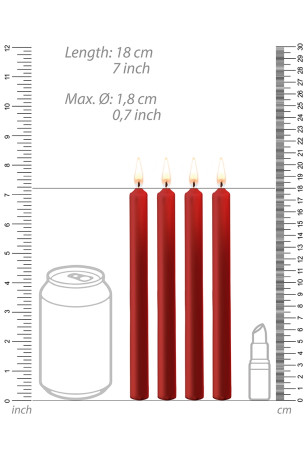 4 bougies SM rouges Large - Ouch!