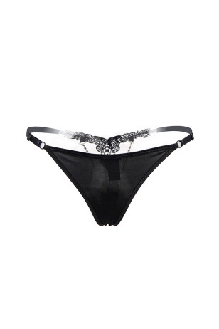 String ouvert à strass noir