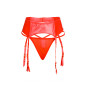 Porte-jarretelles wetlook avec string rouge