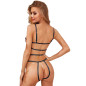 Ensemble ouvert soutien-gorge string et porte-jaretelles